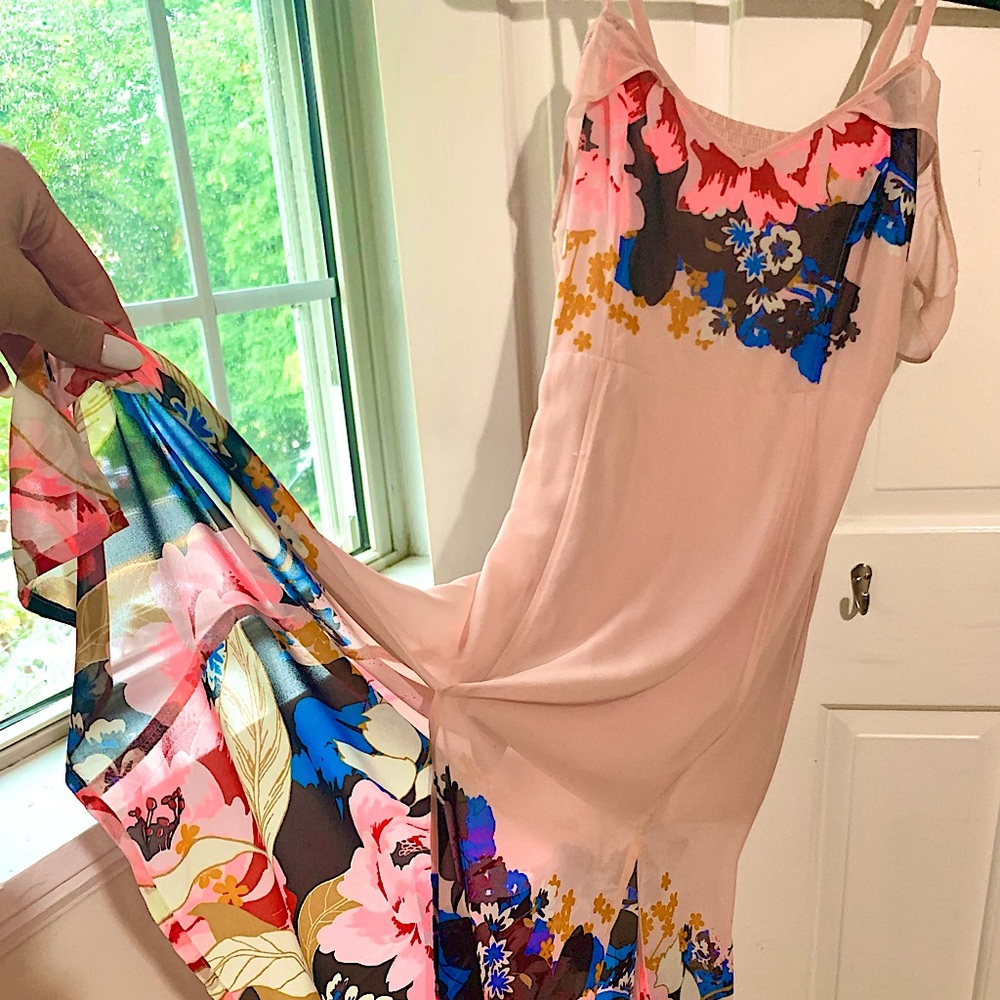 Express midi floral off the shoulder dress